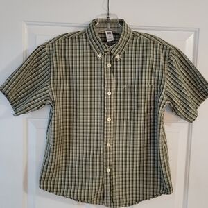 GAP KIDS GREEN PLAID SHORT SLEE E s